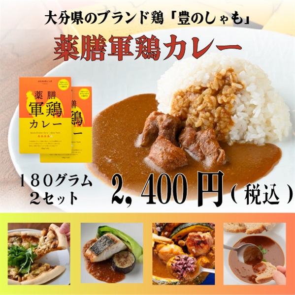 グルテンフリーの薬膳軍鶏カレー（豊のしゃも）×2個