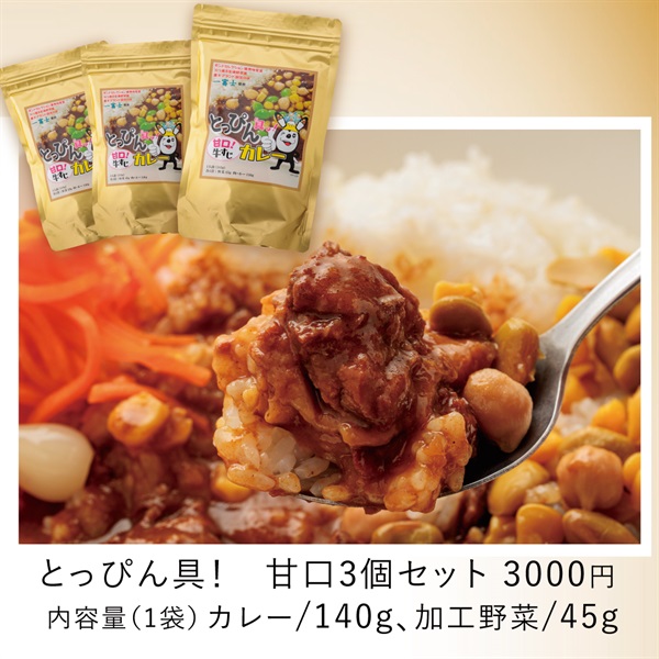 具っかけシリーズ　牛すじカレー3個セット(とっぴん具！甘口3個セット)