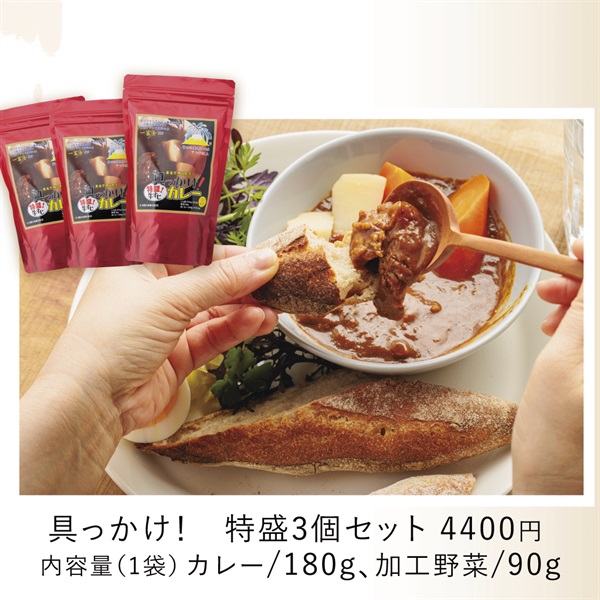 具っかけシリーズ　牛すじカレー3個セット(具っかけ！特盛3個セット )