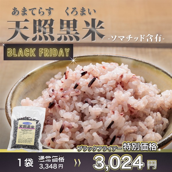 【ソマチッド含有】天照黒米 玄米(1袋)