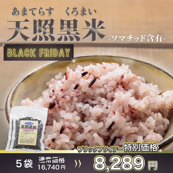 【ソマチッド含有】天照黒米 玄米(1袋)