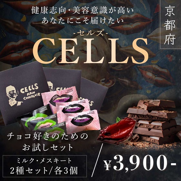 【Vegan Raw Chocolate（ヴィーガンローチョコレート）】チョコ好きのためのお試しセット（ミルク、メスキート）(２種セット（各３個）)