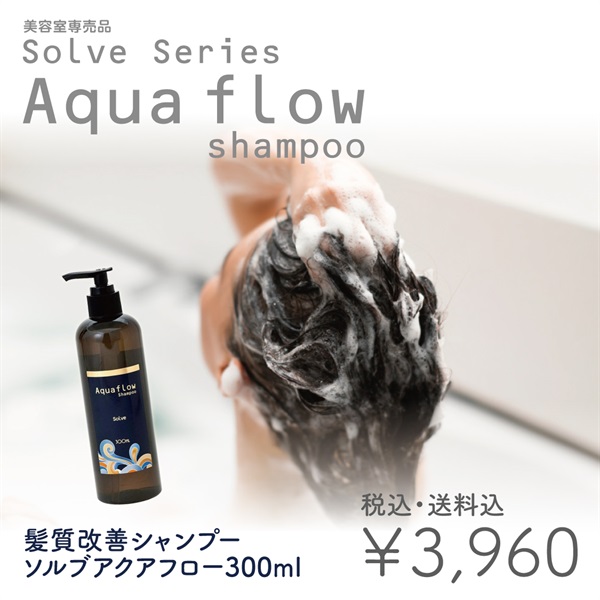 【美容室専売品】 ソルブシャンプー アクアフロー縮毛矯正・カラーで傷んだ髪専用 髪質改善シャンプー(ソルブシャンプー アクアフロー300ml)