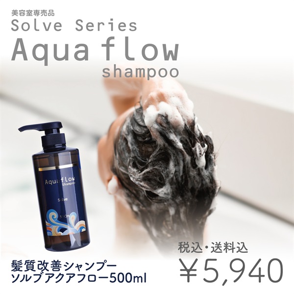 【美容室専売品】 ソルブシャンプー アクアフロー縮毛矯正・カラーで傷んだ髪専用 髪質改善シャンプー(ソルブシャンプー アクアフロー500ml)